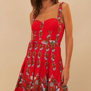 Farm Rio Mini Dress - Red Bloom